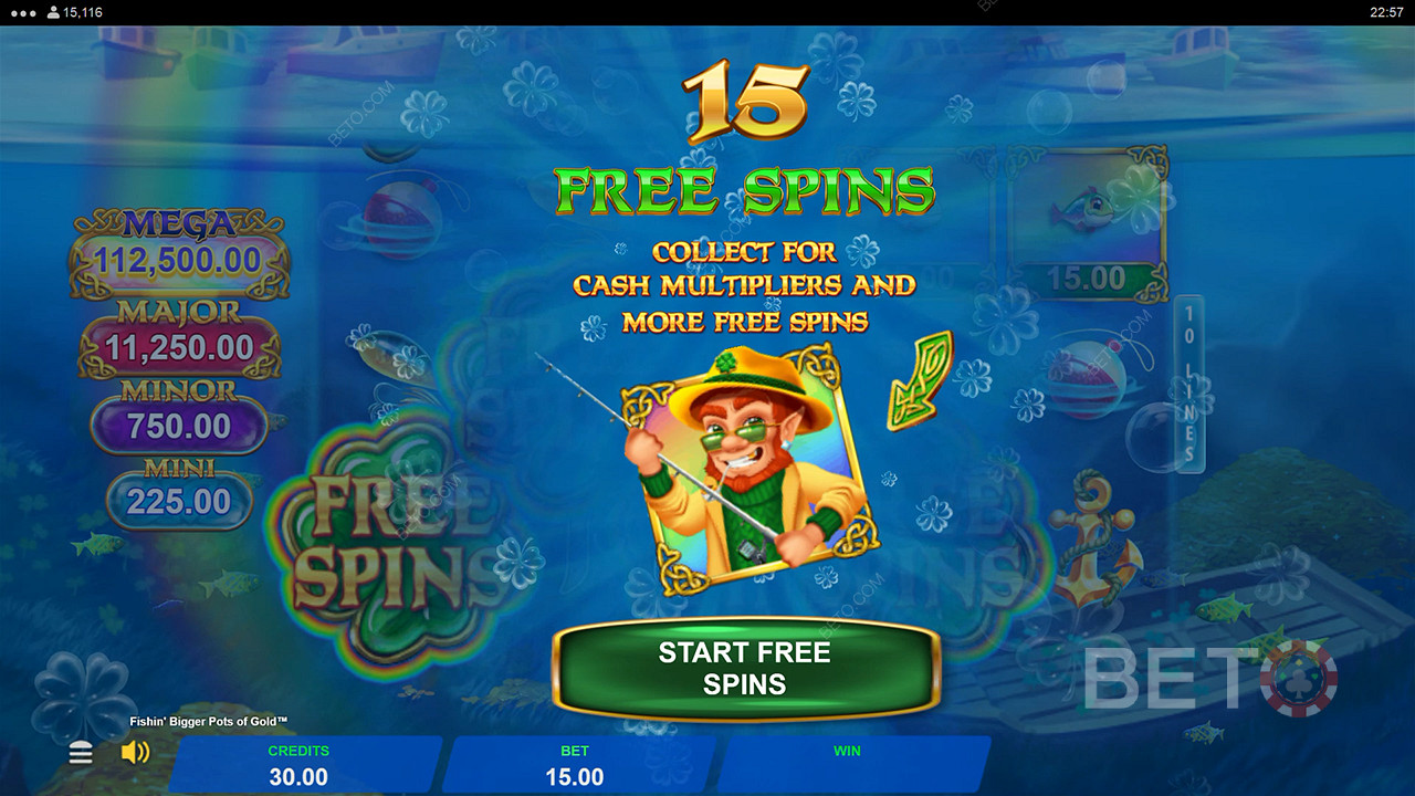 ชนะรางวัล 22,826 เท่าของเงินเดิมพันของคุณในเกมสล็อตวิดีโอ Fishin
