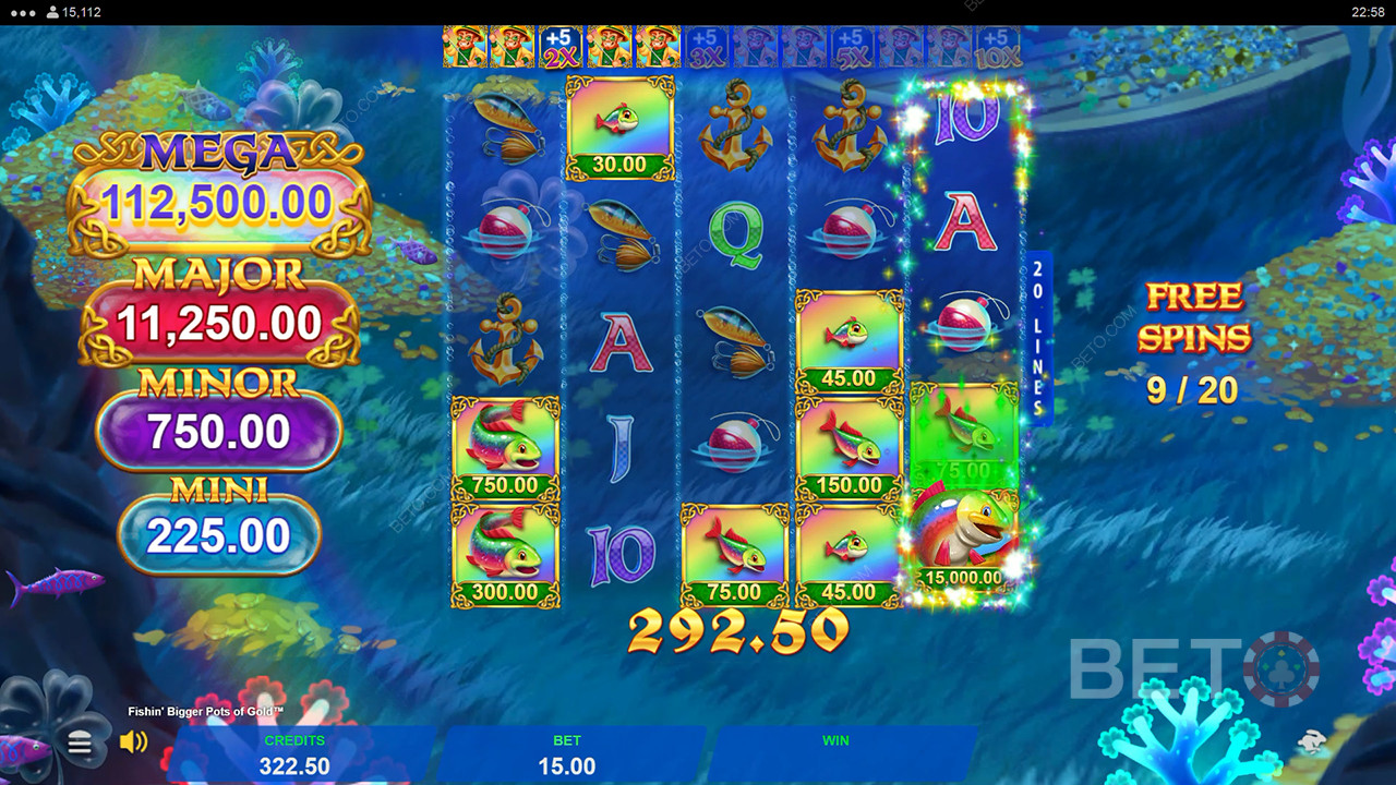 คำอธิบายคุณสมบัติพิเศษเพิ่มเติมในเกม Fishin