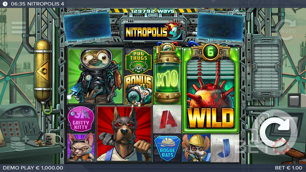คำตัดสินสำหรับวิดีโอสล็อต Nitropolis 4