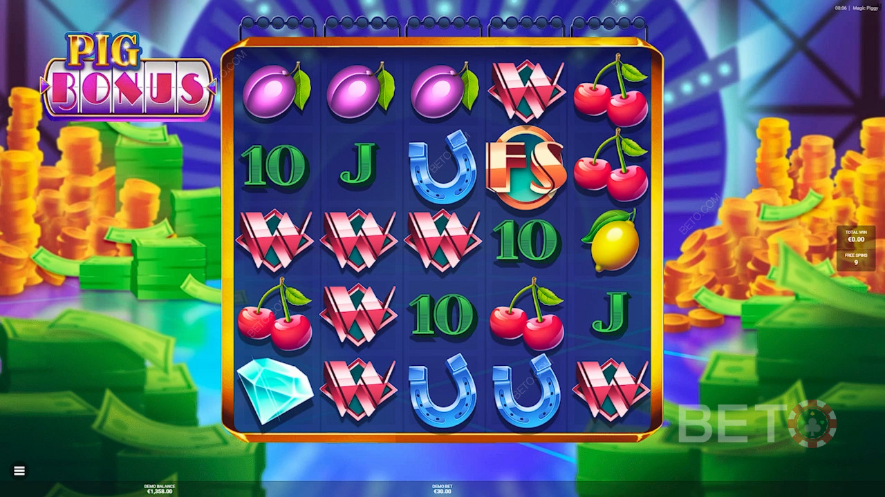 ชนะ 7,500 เท่าของเงินเดิมพันของคุณในสล็อตออนไลน์ Magic Piggy!