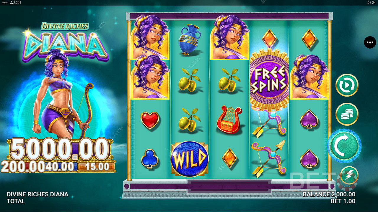 Divine Riches Diana เล่นฟรี