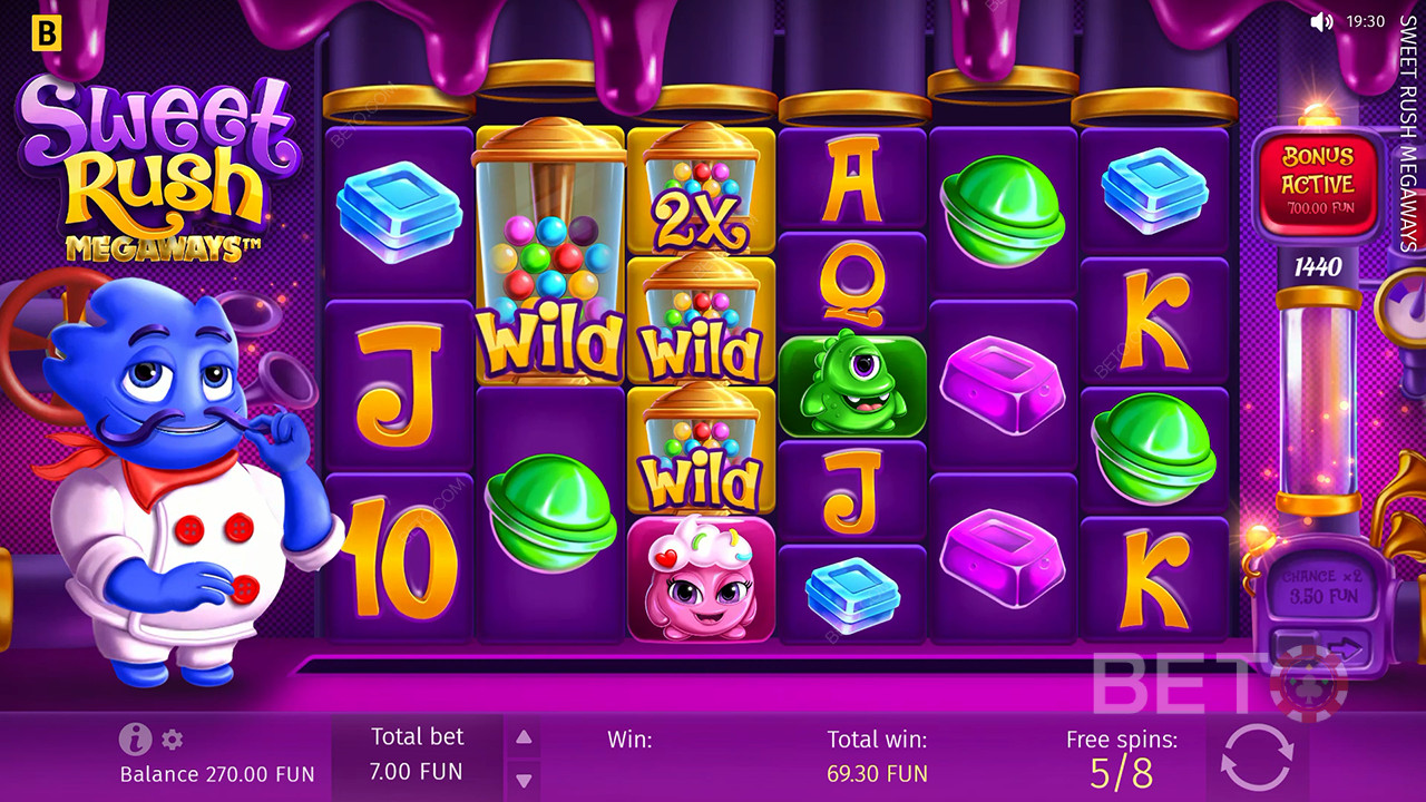 รีวิว Sweet Rush Megaways โดย BETO Slots