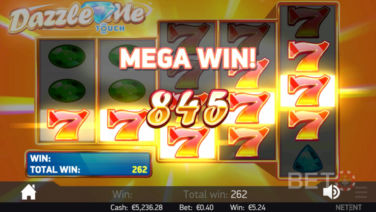 Mega Win ใน Dazzle Me สล็อตออนไลน์
