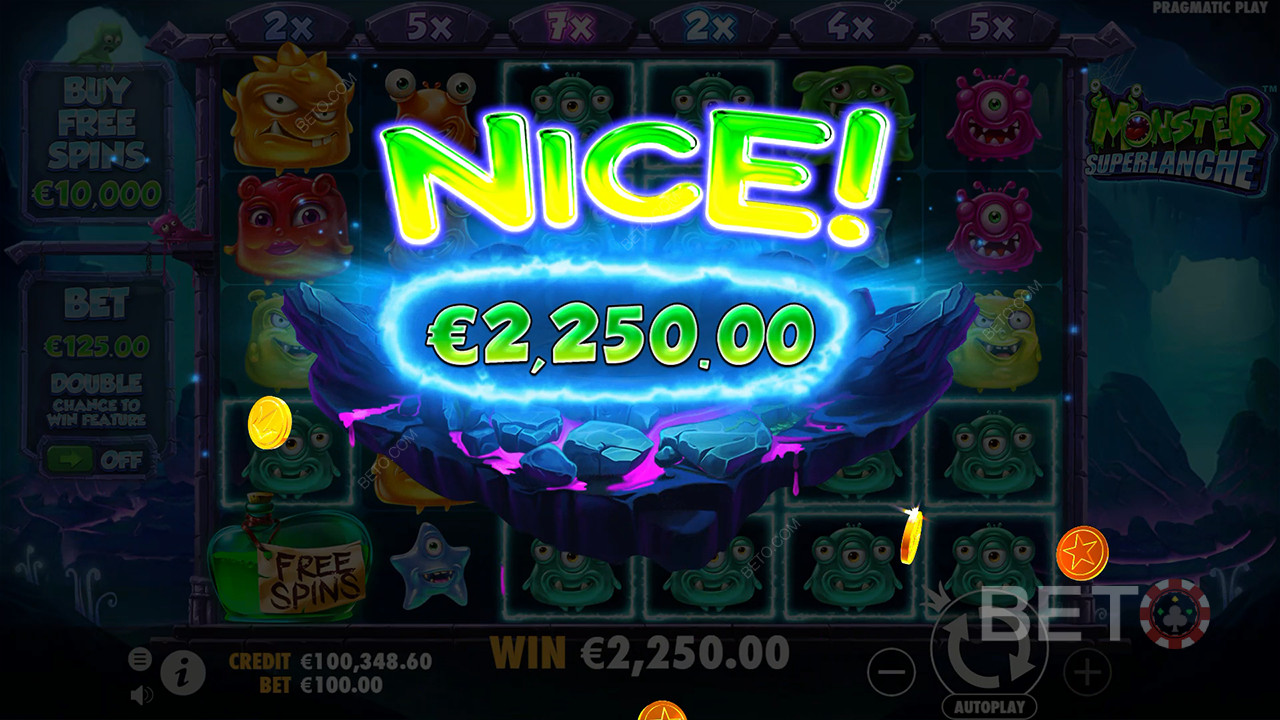 ฟีเจอร์โบนัสที่อธิบายใน Monster Superlanche โดย Pragmatic Play