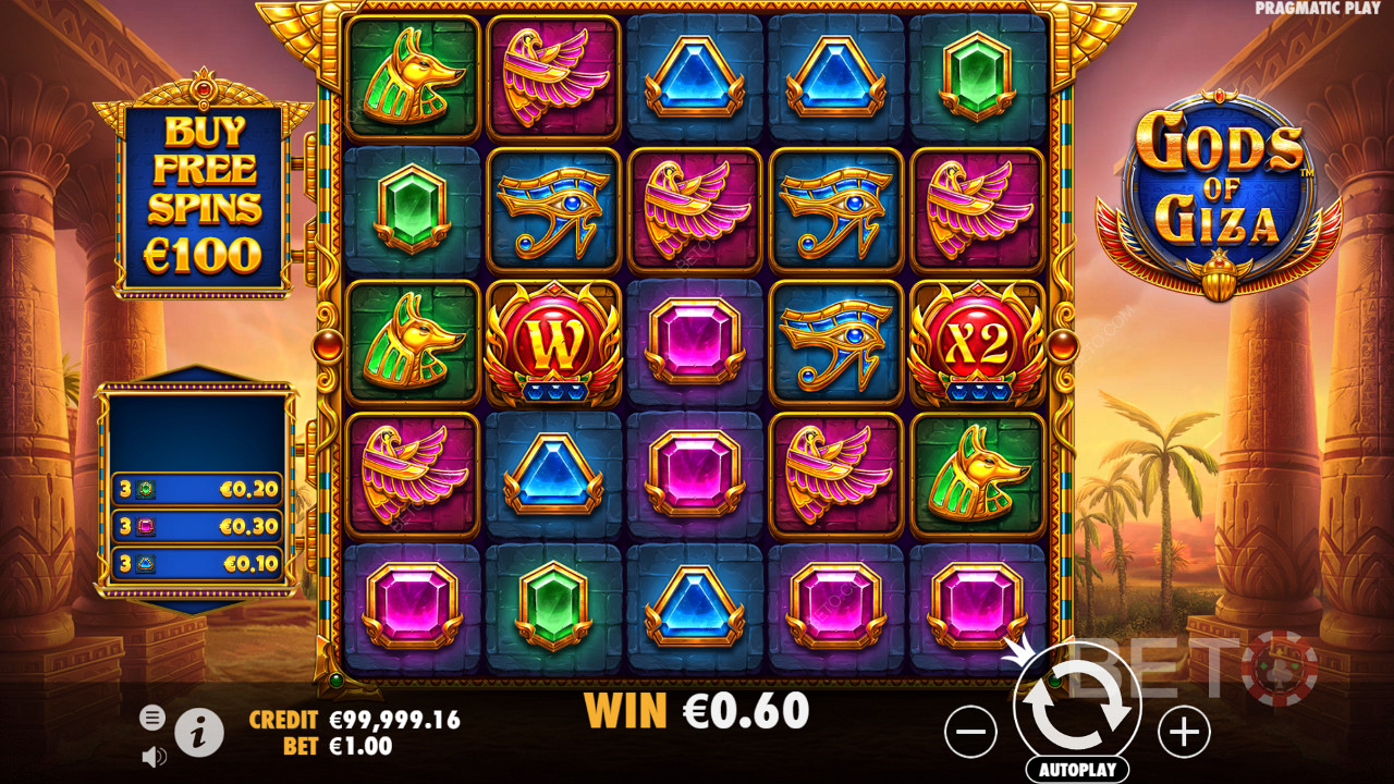 วิธีเล่น Gods of Giza ของ Pragmatic Play