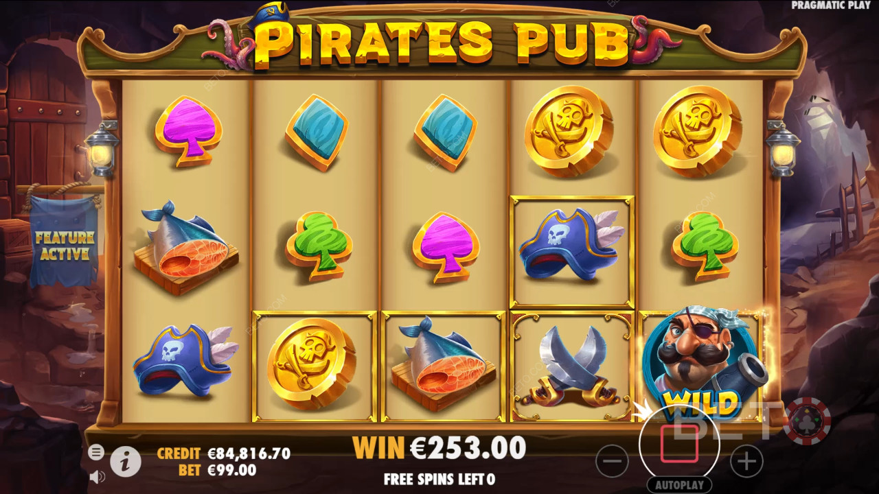 คำอธิบายฟีเจอร์โบนัสใน Pirates Pub โดย Pragmatic Play