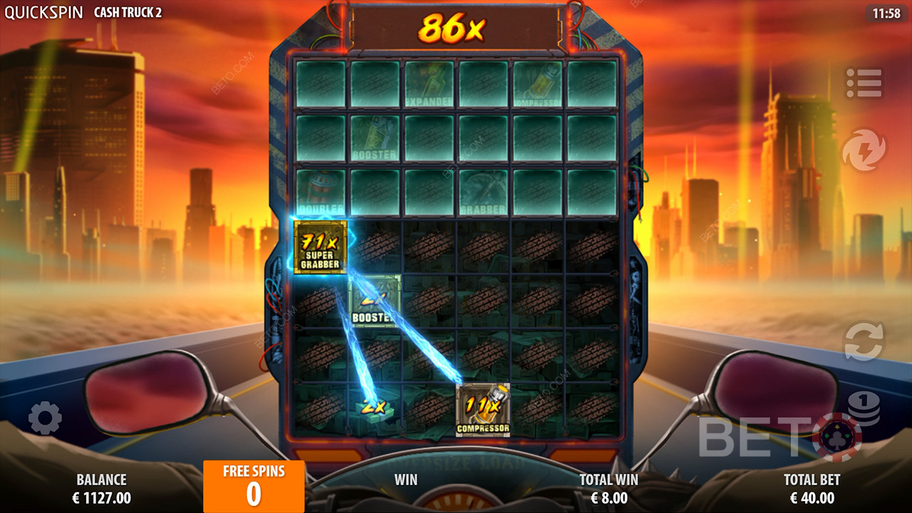 คำอธิบายฟีเจอร์โบนัสใน Cash Truck 2 โดย Quickspin