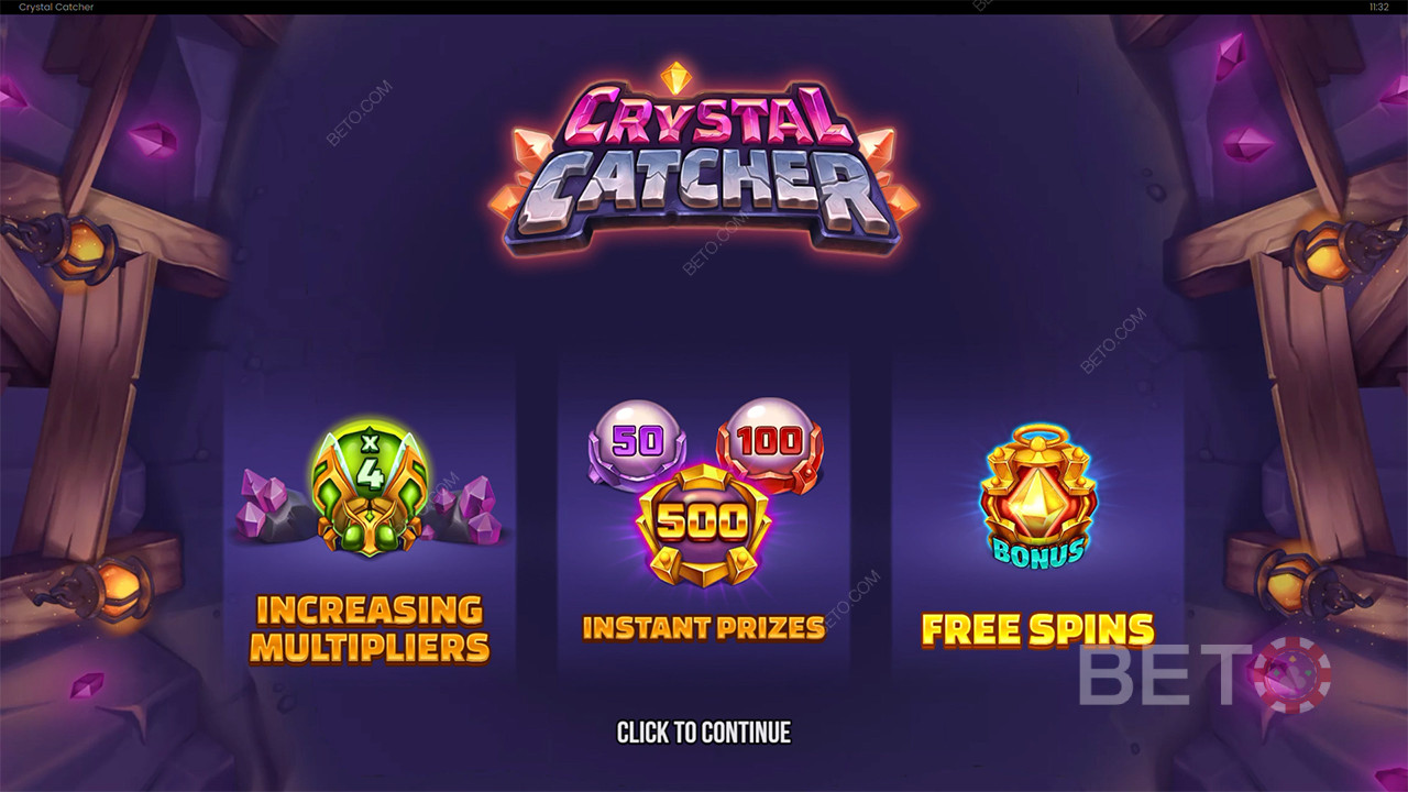 คำอธิบายฟีเจอร์โบนัสใน Crystal Catcher โดย Push Gaming