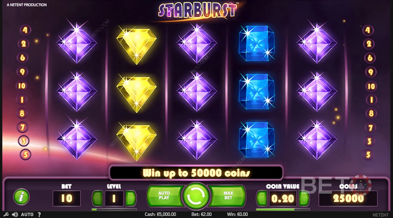 Starburst - ตัวอย่างวิดีโอที่มีการเล่นเกมระเบิด ฟรีสปิน และเงินรางวัล