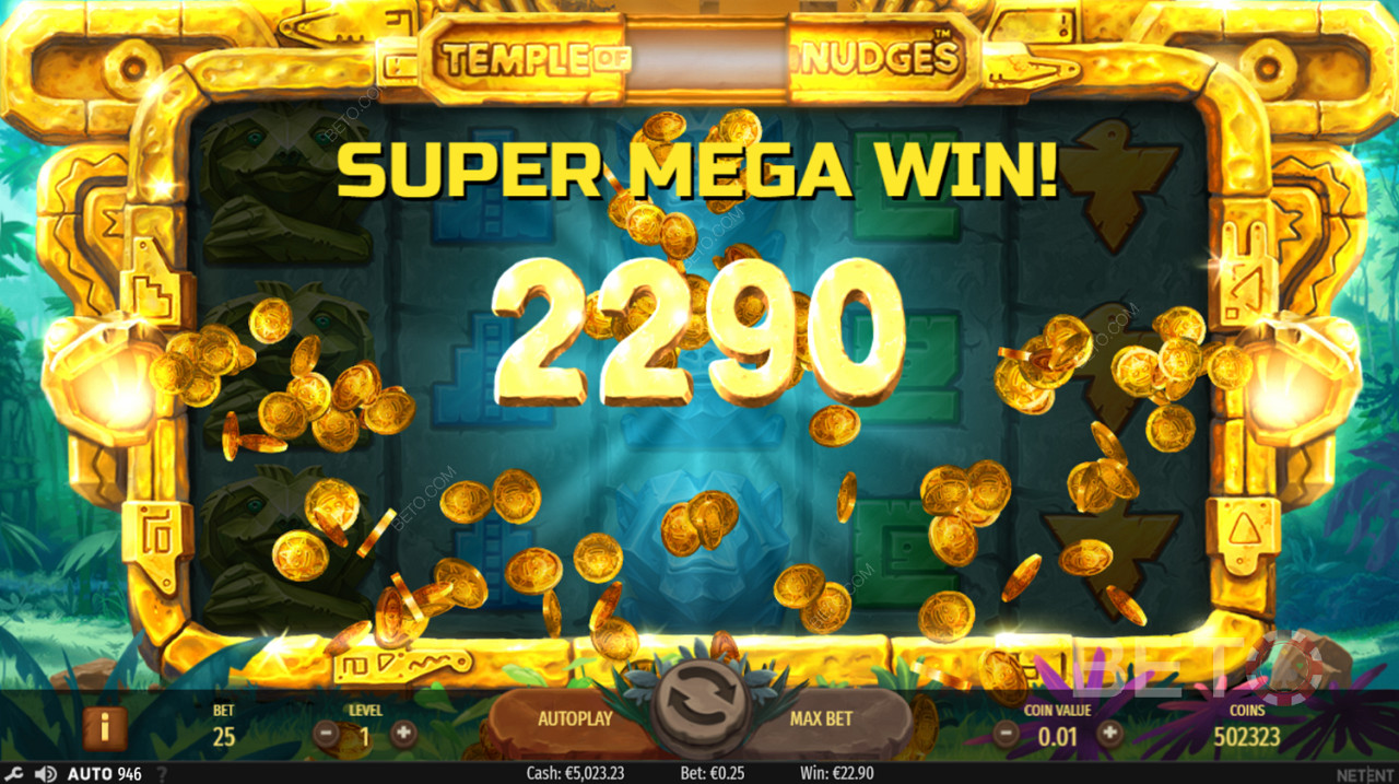 Super Mega Win ใน Temple of Nudges