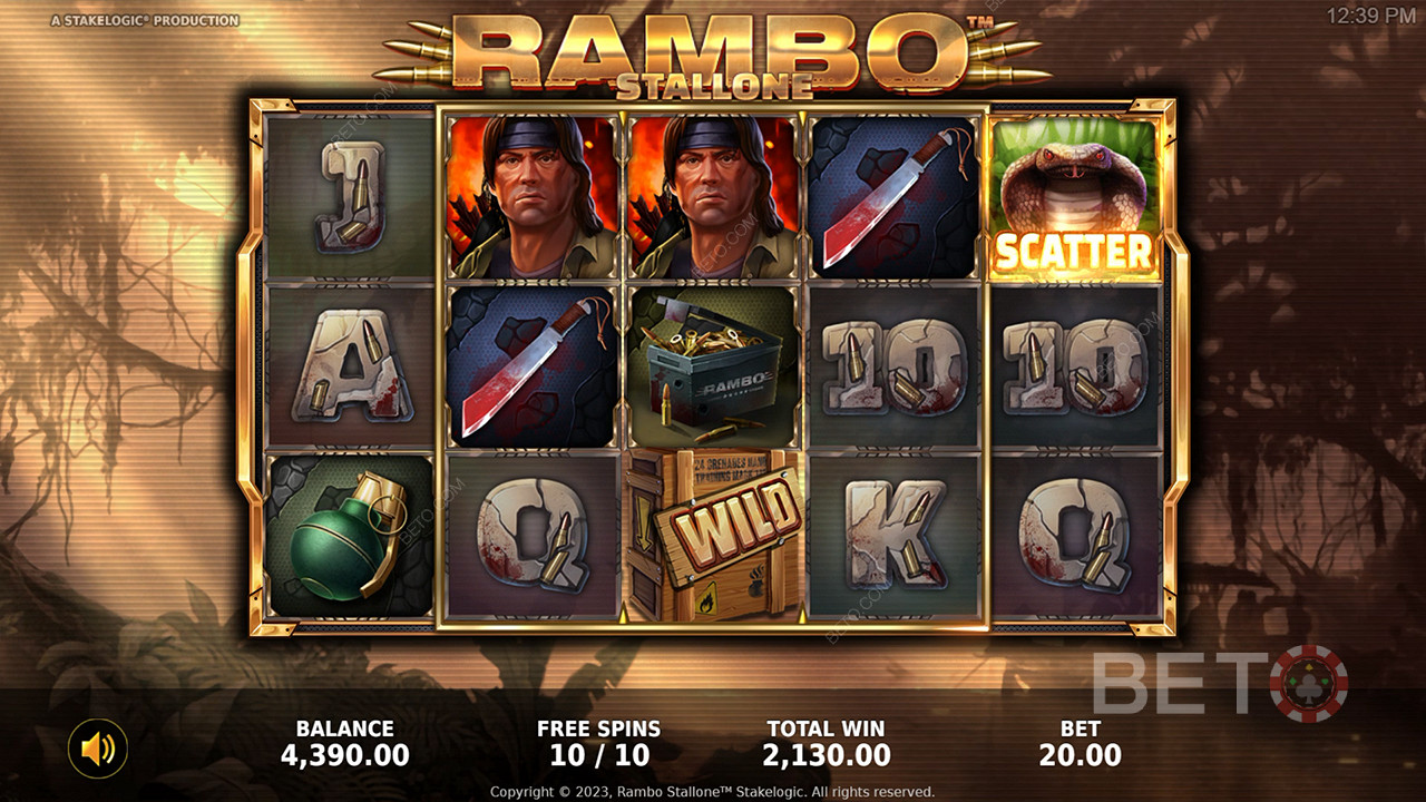 เพลิดเพลินกับสล็อตที่สร้างจากภาพยนตร์อันโด่งดังด้วยการเล่นสล็อต Rambo