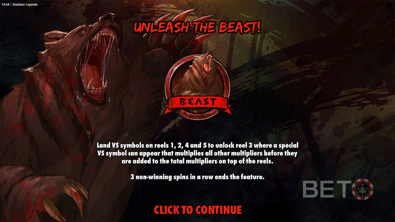 รับรางวัลใหญ่โดยการเพิ่มทวีคูณในเกมโบนัส Unleash the Beast