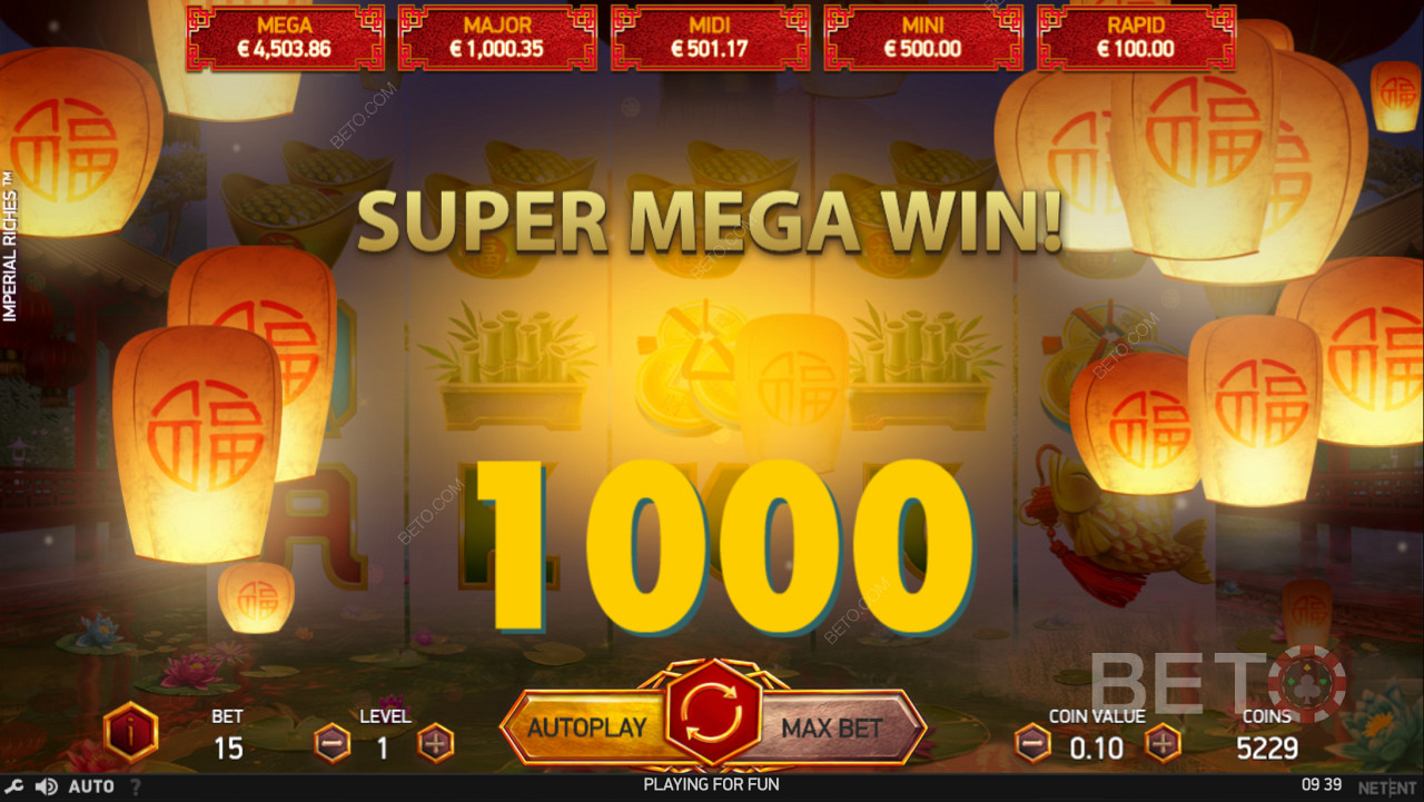 ลงจอด Super Mega Win ใน Imperial Riches