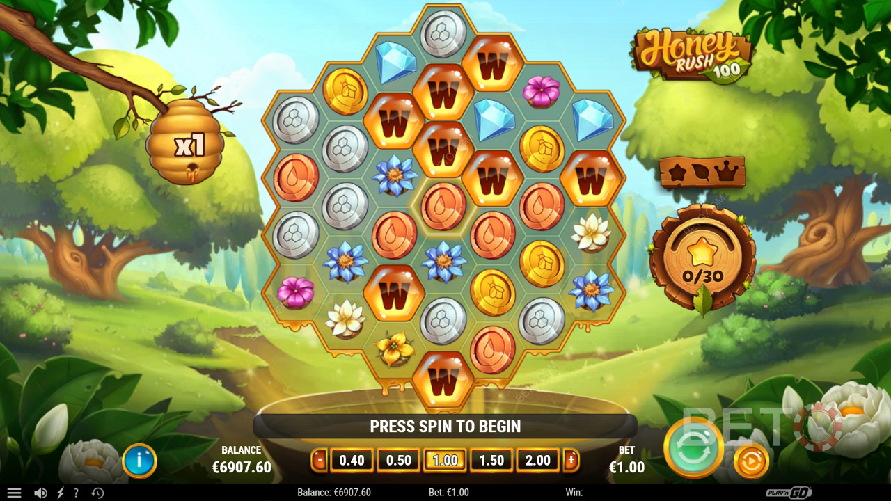 รีวิว Honey Rush 100 โดย BETO Slots