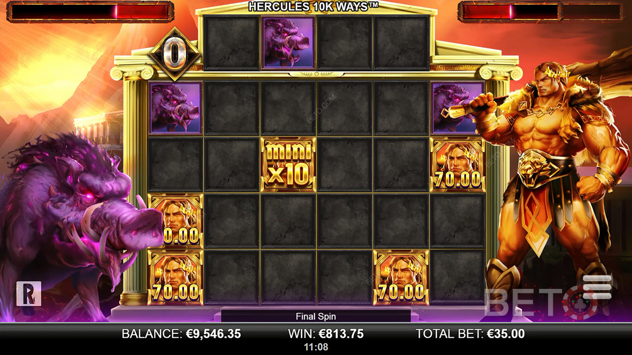 รีวิวเกม Hercules 10K WAYS โดย BETO Slots