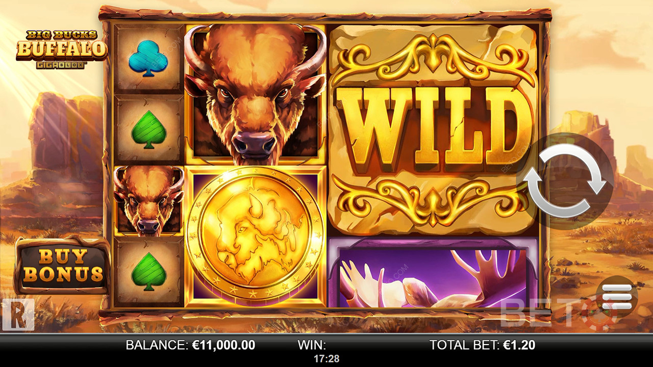 รีวิว Big Bucks Buffalo Gigablox โดย BETO Slots