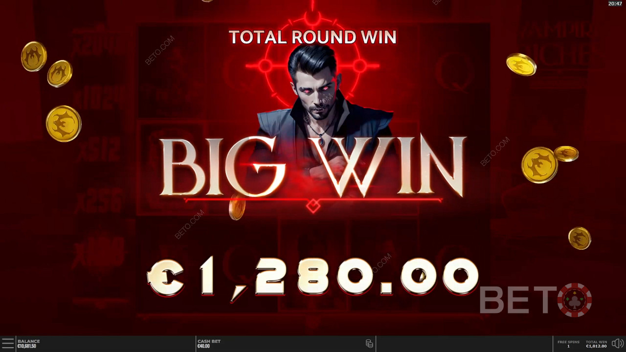 รับรางวัล 25,000x เดิมพันของคุณในวิดีโอสล็อต Vampire Riches DoubleMax!