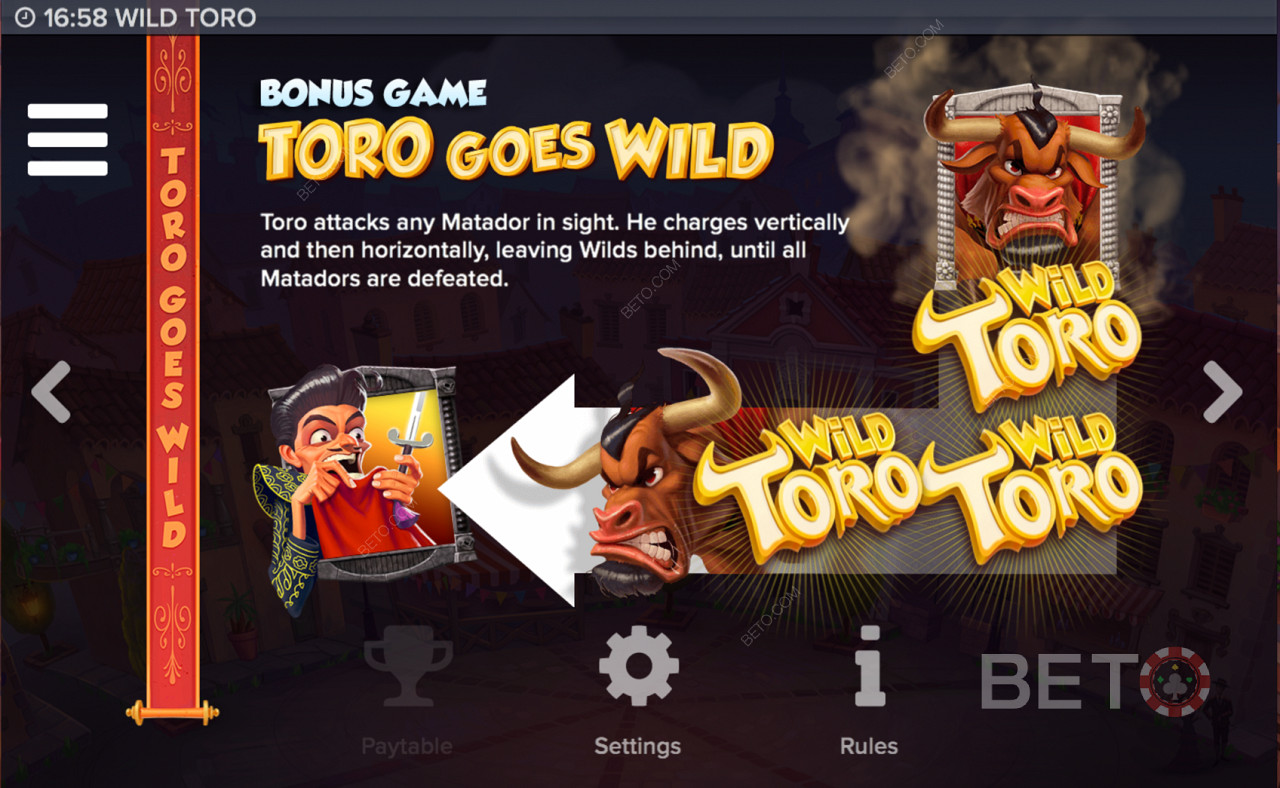 คุณสมบัติพิเศษในสล็อต Wild Toro