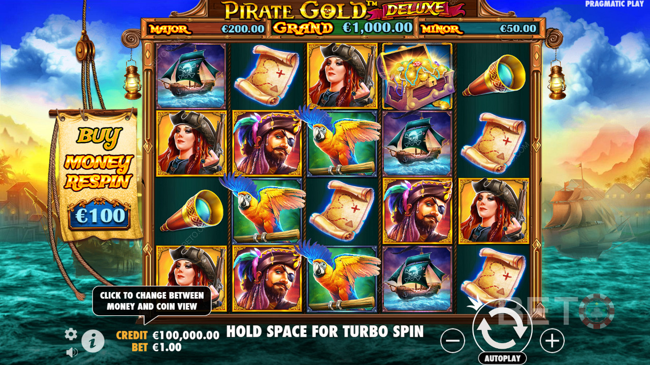 รีวิว Pirate Gold Deluxe โดย BETO Slots