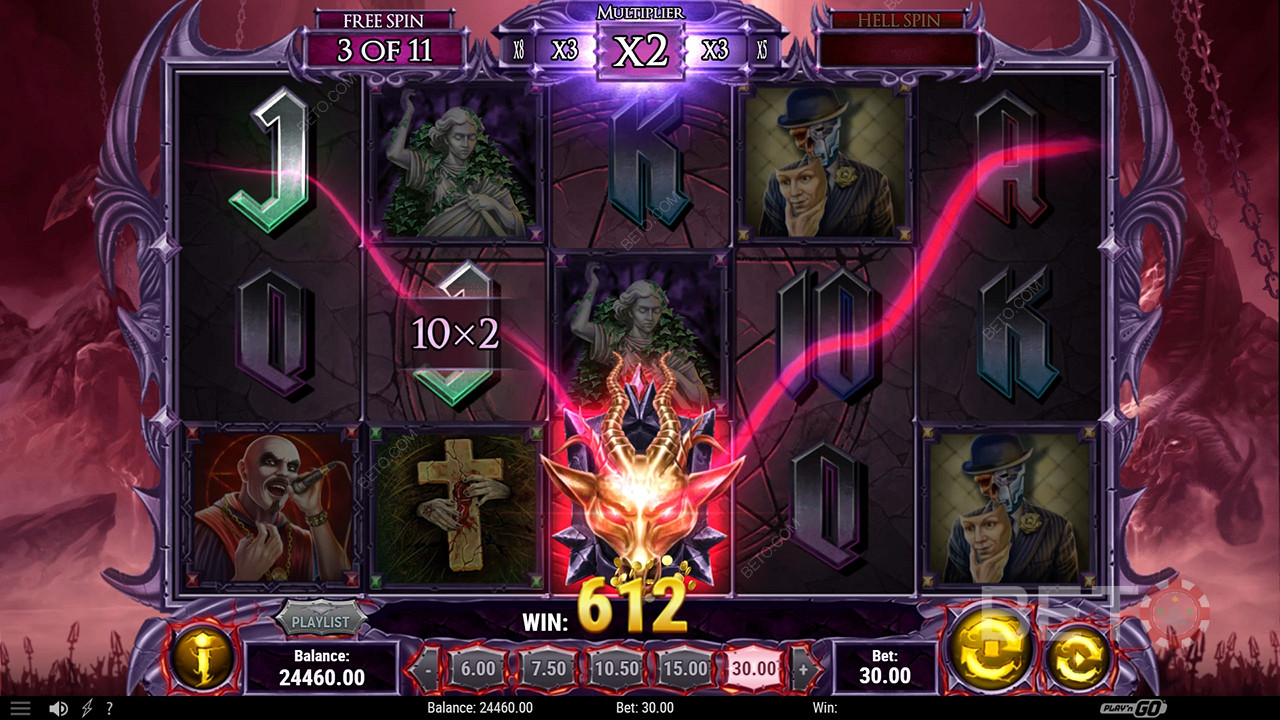 รับรางวัล 5,000x เดิมพันของคุณใน Demon Slot Online!