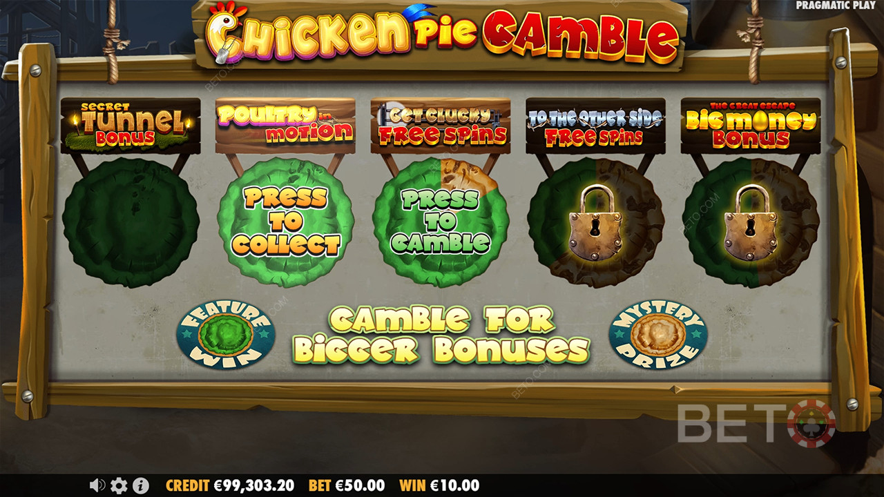 คำอธิบายฟีเจอร์โบนัสใน The Great Chicken Escape โดย Pragmatic Play