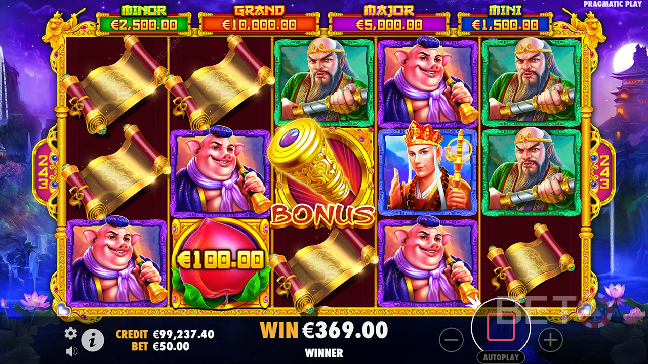 รับรางวัล 6,080 เท่าของเงินเดิมพันของคุณในสล็อต Monkey Warrior!