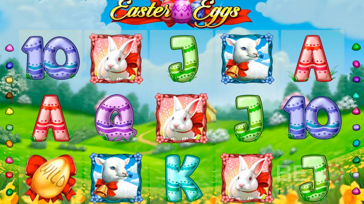 คุณจะได้รับ 20 ไลน์การเล่นและ 5 รีลในเครื่องสล็อต Easter Eggs