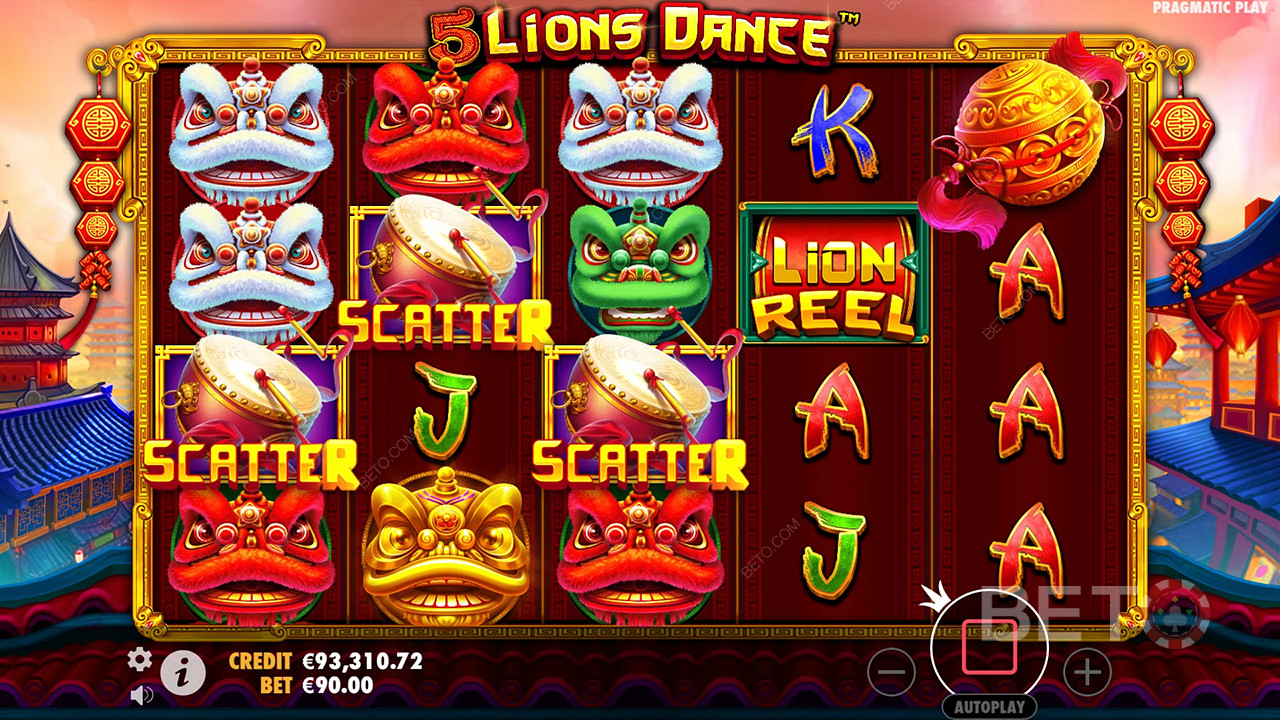 รีวิว 5 Lions Dance โดย BETO Slots