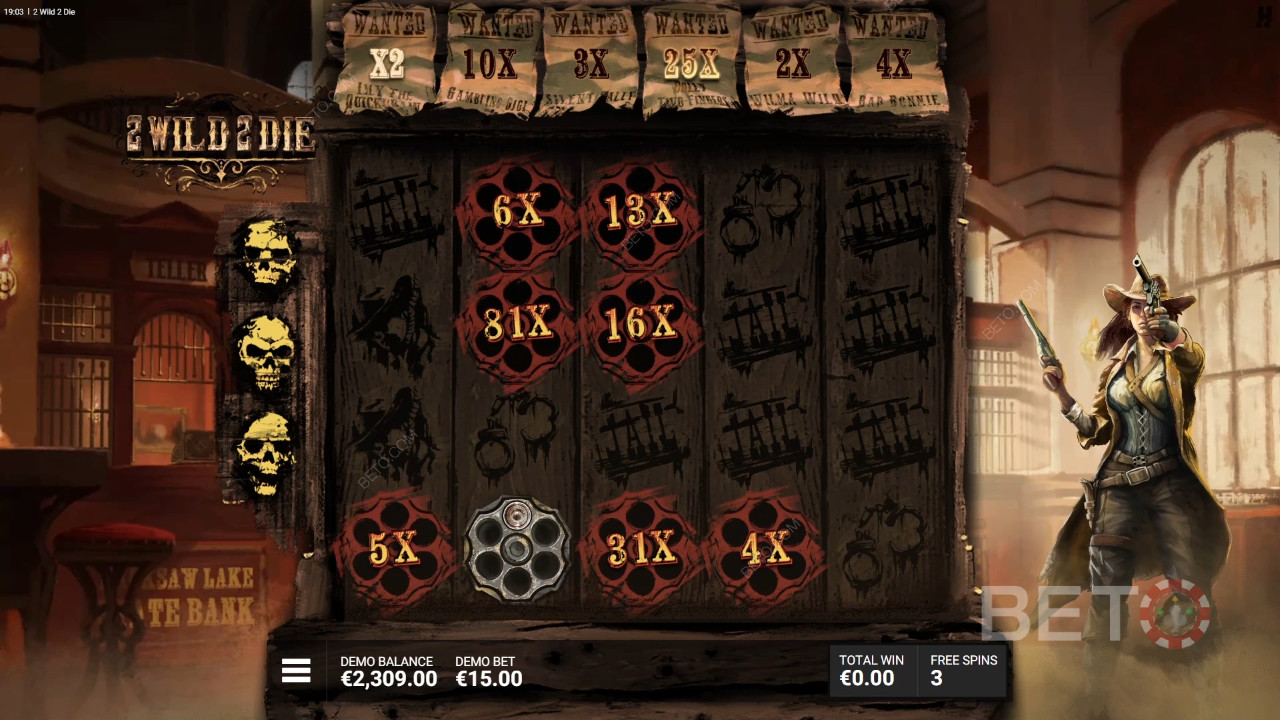 ฟีเจอร์โบนัสอธิบายใน 2 Wild 2 Die โดย Hacksaw Gaming