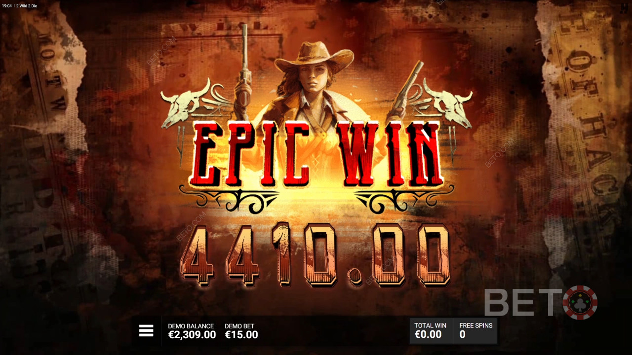 รับรางวัล 15,000 เท่าของเดิมพันของคุณในสล็อต 2 Wild 2 Die!