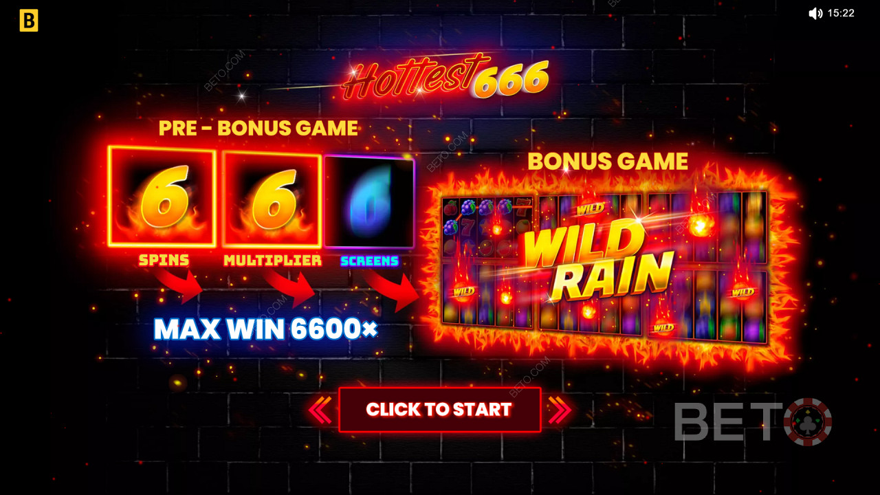 คุณสมบัติโบนัสที่อธิบายไว้ใน Hottest 666 โดย BGAMING