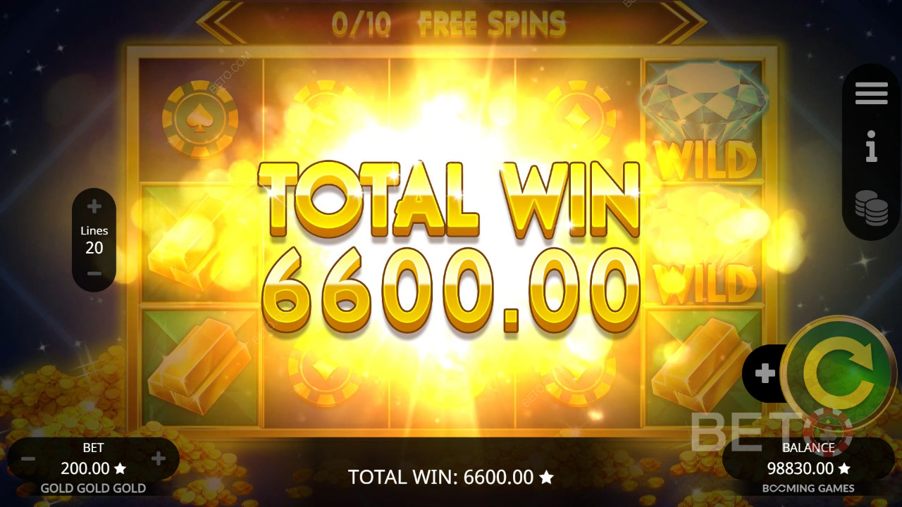 รับรางวัล 2,000 เท่าของการเดิมพันของคุณในสล็อตออนไลน์ Gold Gold Gold!