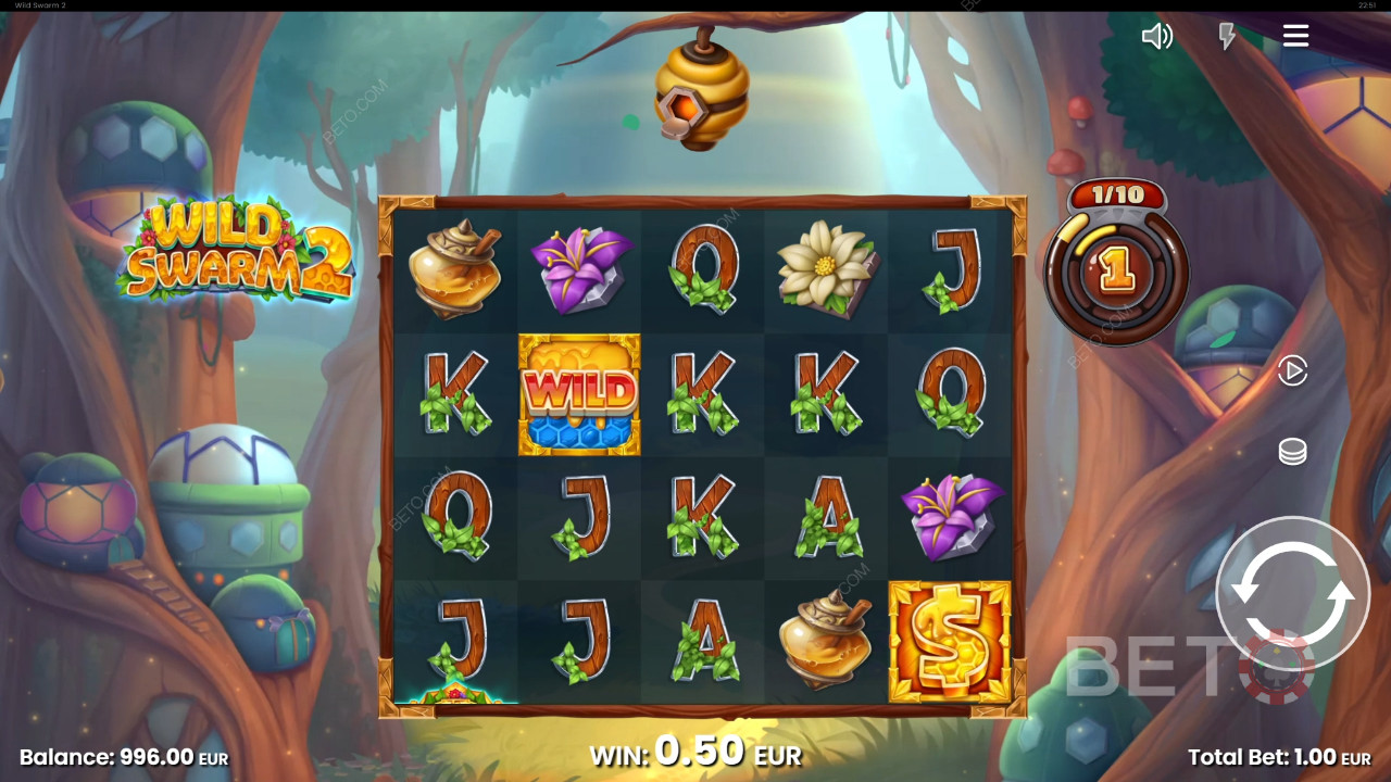 รับรางวัล 10,000 เท่าของการเดิมพันของคุณในสล็อต Wild Swarm 2