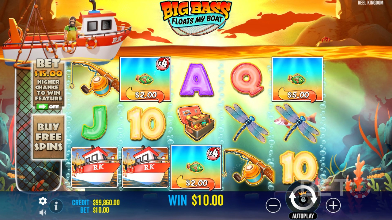 รับรางวัล 5,000 เท่าของเดิมพันของคุณในสล็อตออนไลน์ Big Bass Floats My Boat!