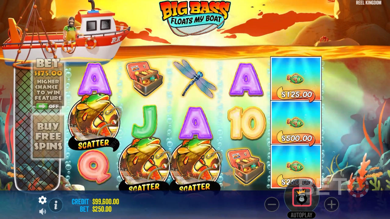 คำอธิบายฟีเจอร์โบนัสใน Big Bass Floats My Boat โดย Reel Kingdom