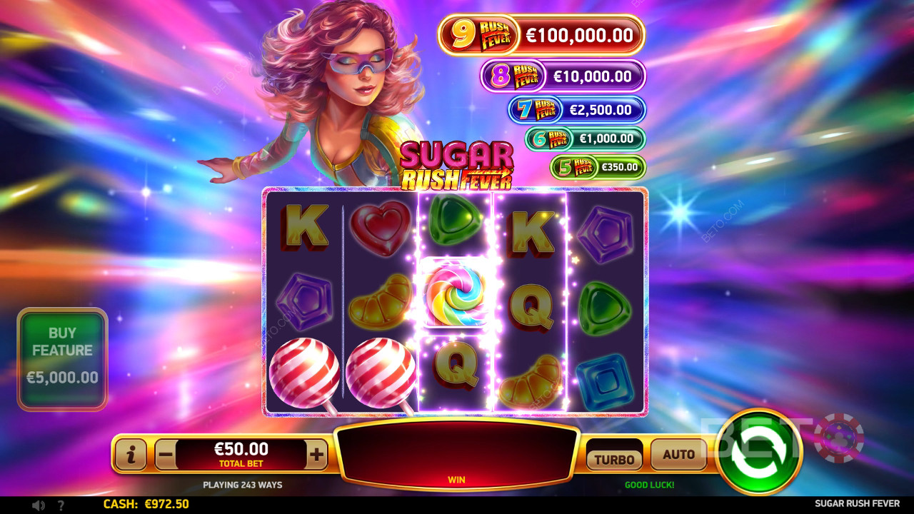 วิธีเล่น Sugar Rush Fever ของ RubyPlay