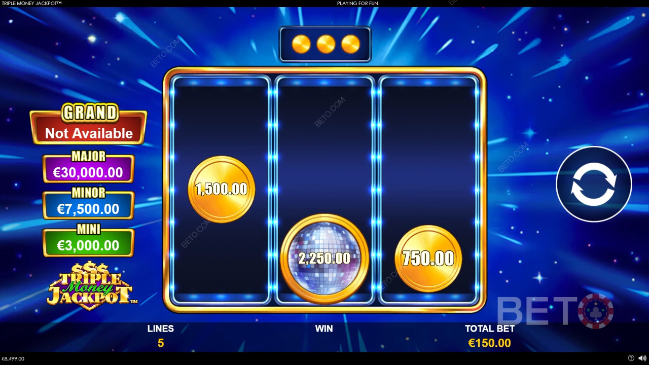 รับรางวัล 1,334x ของการเดิมพันของคุณในสล็อตแจ็คพอต Triple Money!