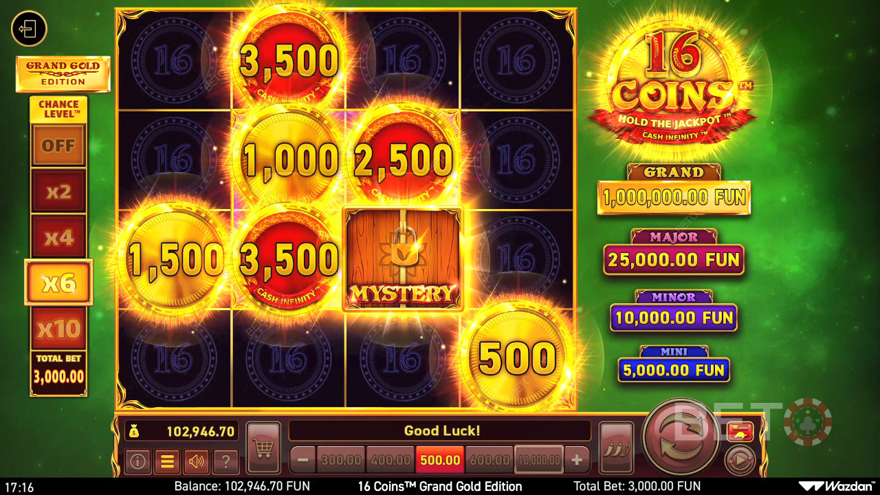 16 Coins Grand Gold Edition เล่นฟรี