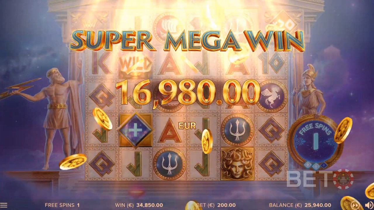 Super Mega Win ใน Parthenon: Quest for Immortality สล็อตแมชชีน