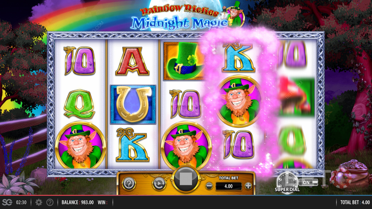 Rainbow Riches Midnight Magic จาก Barcrest ที่มี Super Dial Bonus