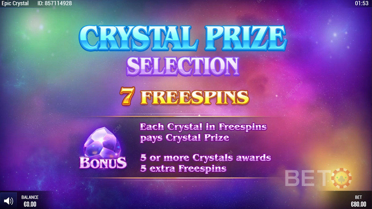 ฟรีสปินพิเศษของ Epic Crystal