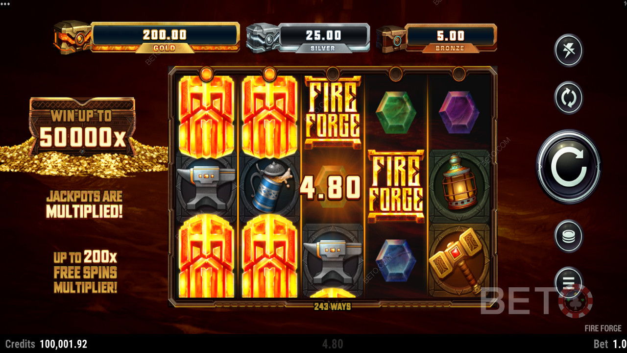 สล็อต Fire Forge พร้อมชนะสูงสุด 50,000x ของเงินเดิมพันของคุณ