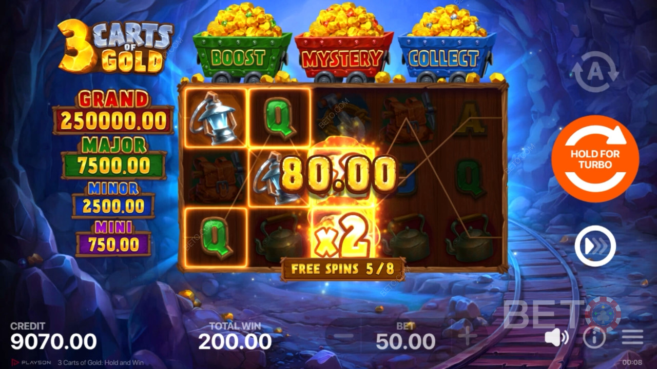 วิธีเล่น 3 Carts of Gold ของ Playson : Hold and Win