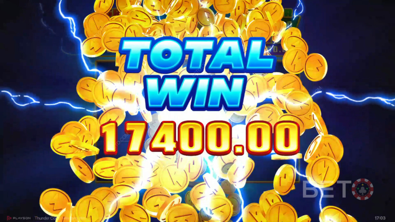 รับรางวัล 5,150 เท่าของเดิมพันของคุณในสล็อตออนไลน์ Thunder Coins!
