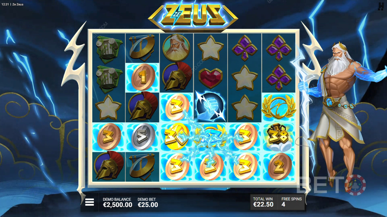 คำอธิบายคุณสมบัติพิเศษเพิ่มเติมในเกม Ze Zeus จาก Hacksaw Gaming