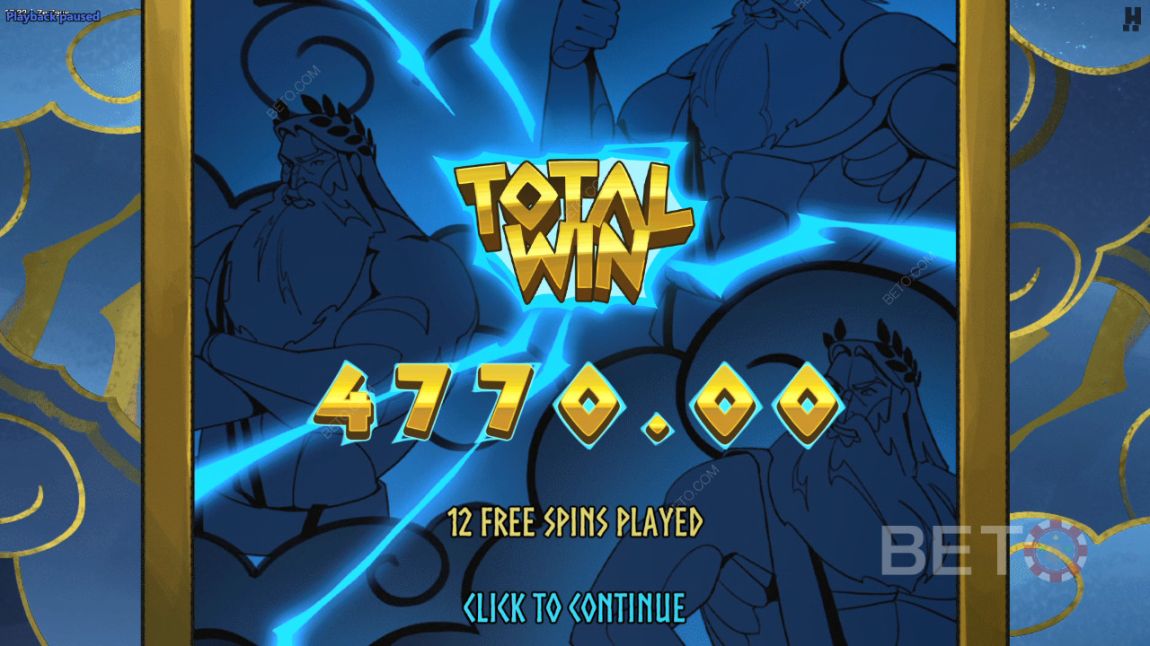 ลุ้นรับรางวัล 10,000 เท่าของเงินเดิมพันของคุณในเกมสล็อตวิดีโอ Ze Zeus!