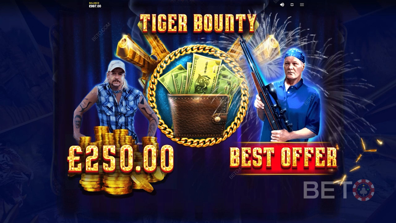 โบนัส Tiger Bounty ใน Joe Exotic