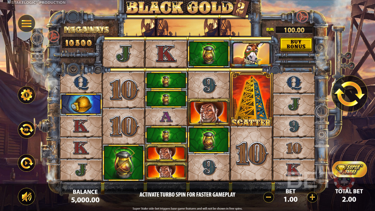 Black Gold 2 Megaways จาก Stakelogic - เล่นได้มากถึง 117,649 เพย์ไลน์