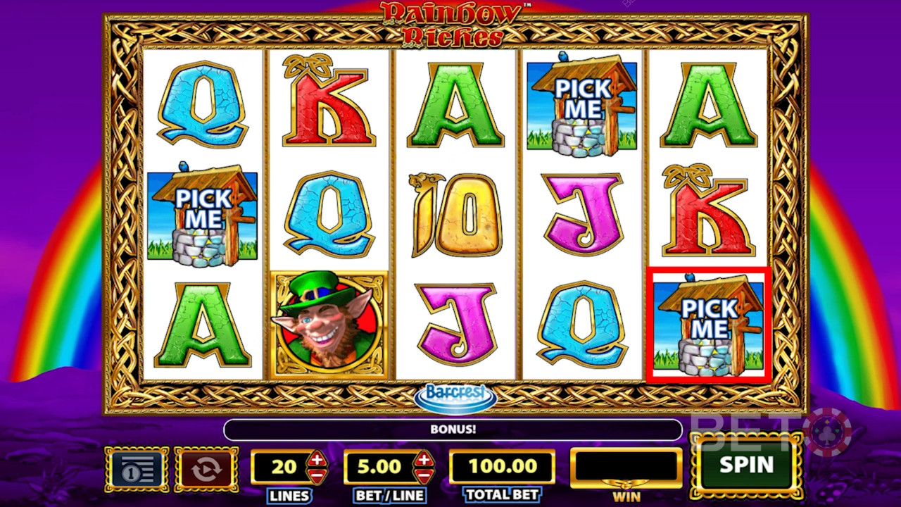 สล็อตแมชชีนสัญลักษณ์ใน Rainbow Riches