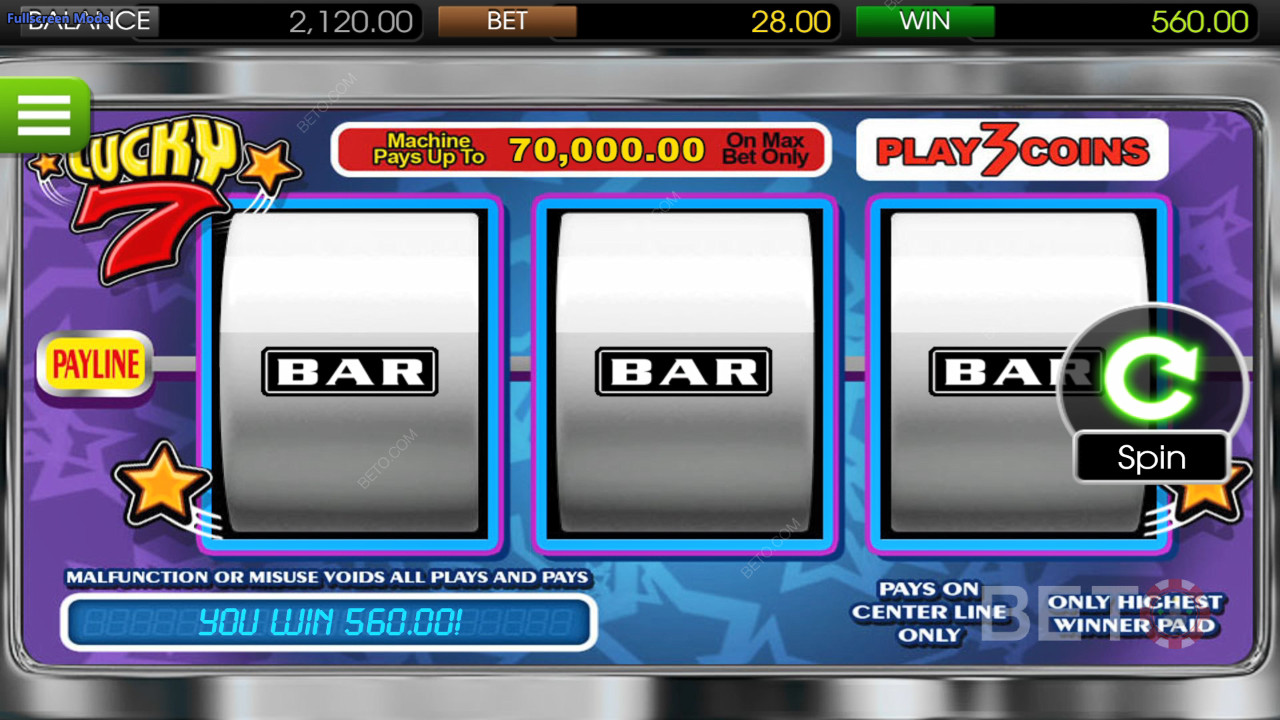 รีวิว Lucky 7 Betsoft โดย BETO Slots